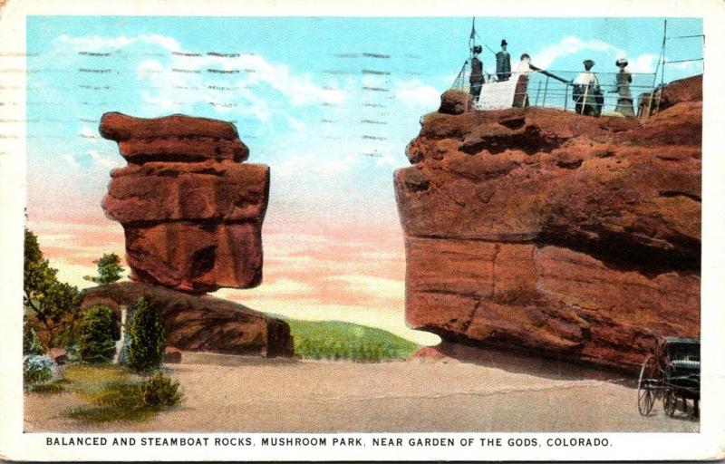 Colorado Balanced and Steamboat Rocks Mushroom Park 1925 Curteich