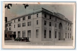 1949 Union Depot View Regina Saskatchewan Canada RPPC Photo Posted Postcard 