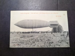 Mint France Postcard Dirigible Airship Ville De Paris Zeppelin French Aviation