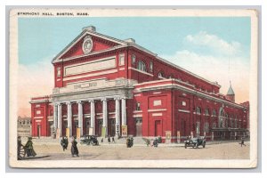 Postcard Symphony Hall Boston Mass. Massachusetts c1926 Postmark