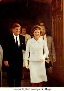 Rhode Island Newport President and Mrs Kennedy At St Mary's 1990