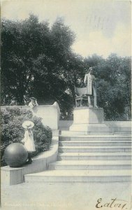 Chicago Illinois Lincoln Memorial Statue Rotograph 1907 Postcard undivided 10713