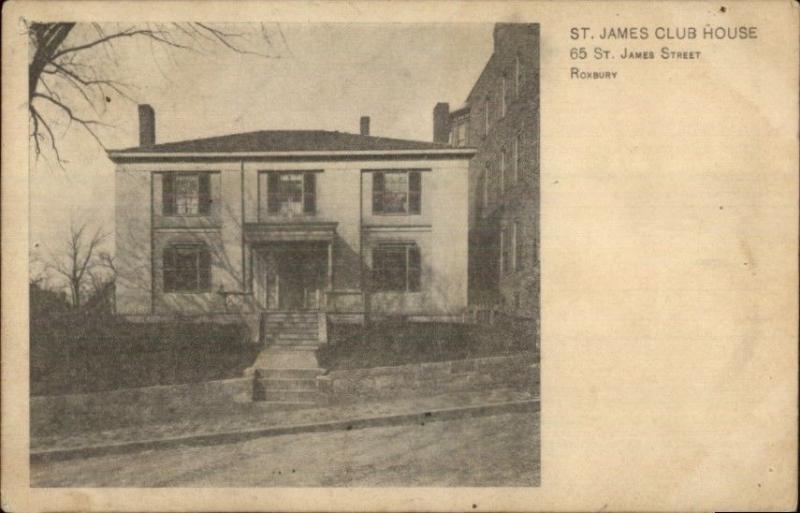 Rosbury MA St. James Club House c1910 Postcard