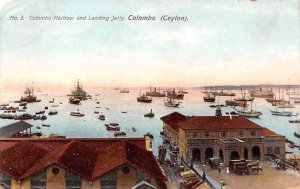 Colombo Harbour and Landing Jetty Colombo Ceylon, Ceylan Black paper on back 