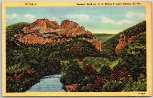 West Virginia, 1949 Seneca Rock on US Route 5, Near Elkins, Vintage Postcard