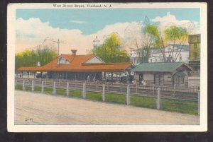 VINELAND NEW JERSEY WEST JERSEY RAILROAD DEPOT STATION VINTAGE POSTCARD NJ