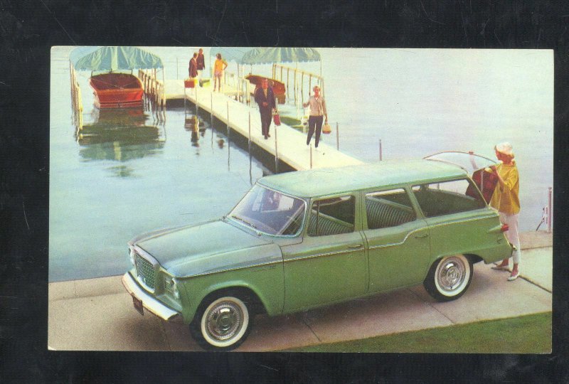 1958 STUDEBAKER LARK STATION WAGON VINTAGE CAR DEALER ADVERTISING POSTCARD