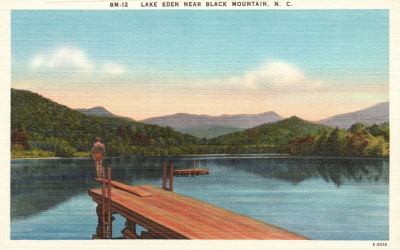 Vintage Postcard Lake Eden Near Black Mountain North Carolina Asheville Post