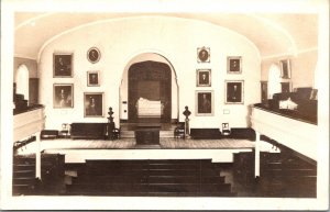 RPPC Interior of Lee Memorial Chapel, Lexington VA Vintage Postcard S54
