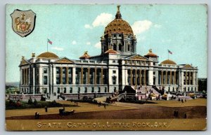 Little Rock  Arkansas   State Capitol Building  Embossed  Postcard  c1915