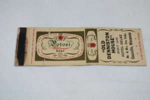 Old Denniston House Cassville Wisconsin Beer Advert 20 Strike Matchbook Cover