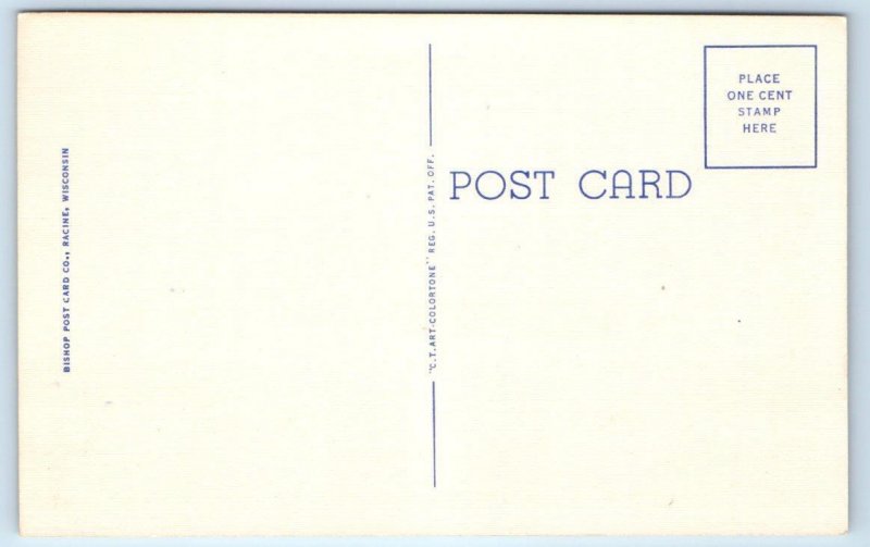 STURGEON BAY, WI Wisconsin ~ HIGH SCHOOL  c1940s Door County Postcard