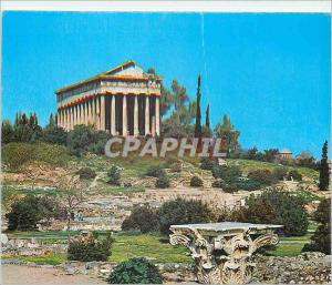 Postcard Modern Athens on Theseion (Temple of Hephaestus) Boats