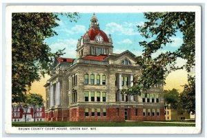 1925 Brown County Court House Exterior Building Green Bay Wisconsin WI Postcard