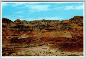 Badlands Of Eastern Montana, 1985 Chrome Postcard, Red Wolf Point MT Cancel