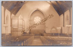 K48/ Bridgeton New Jersey RPPC Postcard c1910 Interior Church Building 519