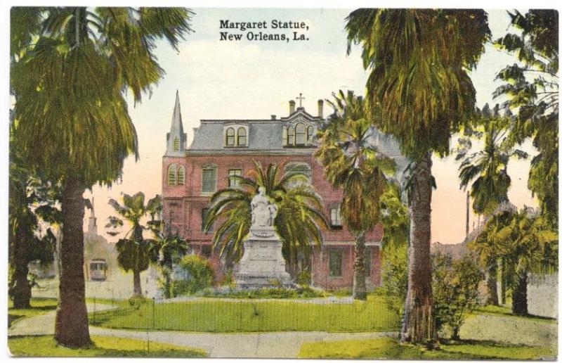 New Orleans LA Margaret Statue Trolley Postcard