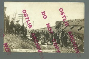 Gladbrook IOWA RPPC 1910 TRAIN WRECK Accident DEAD BODIES nr Marshalltown #5