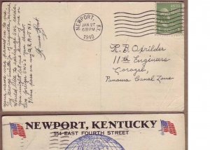 Panama Canal Zone 1940 QSL SWL card 11th Engineers Corozal posted Newport KY