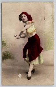 RPPC Romanian Dancer Actress Theatre Woman Studio Portrait Postcard C22