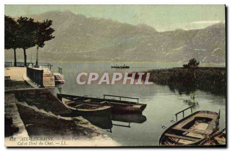 Old Postcard Aix Les Bains collar and Dent du Chat Small port