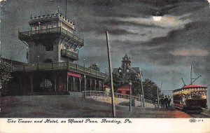 Tower and Hotel on Mt. Penn Reading, Pennsylvania PA  