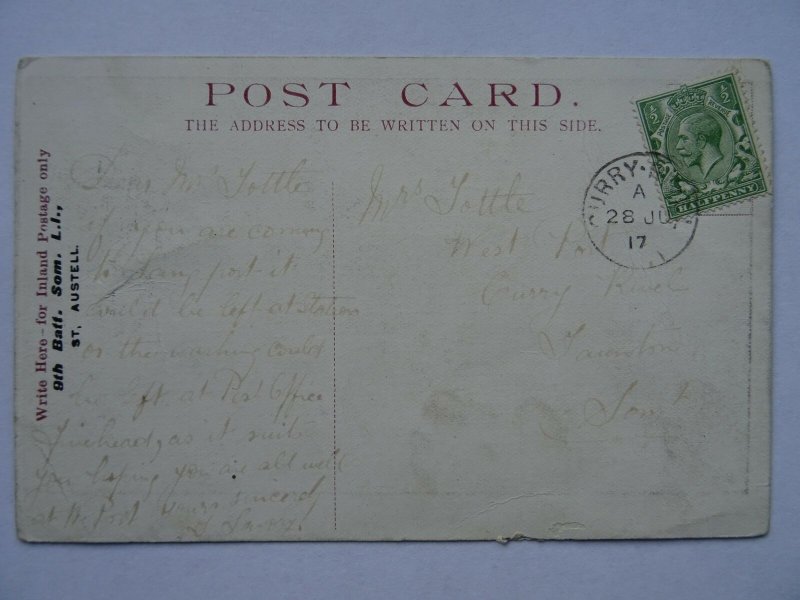 Cornwall ST. AUSTELL Porthpean - 9th Batt. Somerset L.I. c1917 Postcard