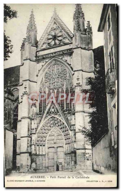 Old Postcard Auxerre Small Portal of the Cathedral