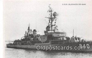 USS Glennon DD840 US Atlantic Fleet Unused 