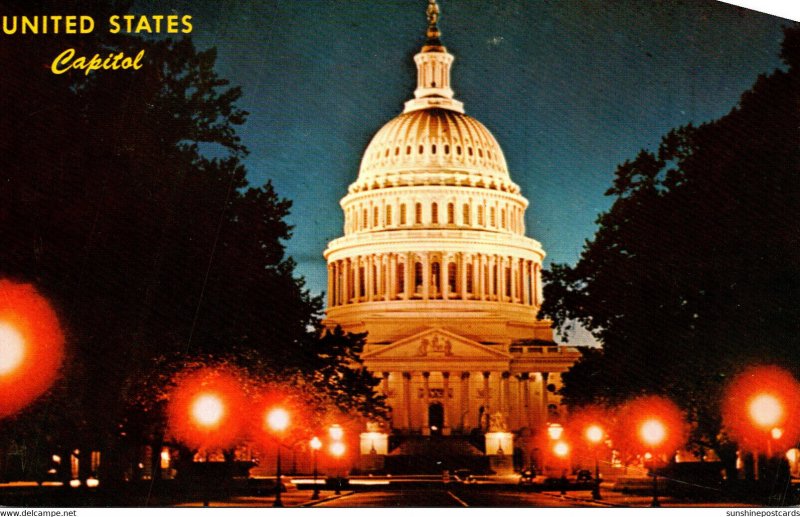 Washington D C United States Capitol At Night