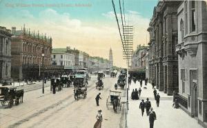 Vintage Postcard King William Street Looking south Adelaide South Australia