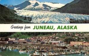JUNEAU, ALASKA Mendenhall Glacier Greetings 1967 Chrome Vintage Postcard