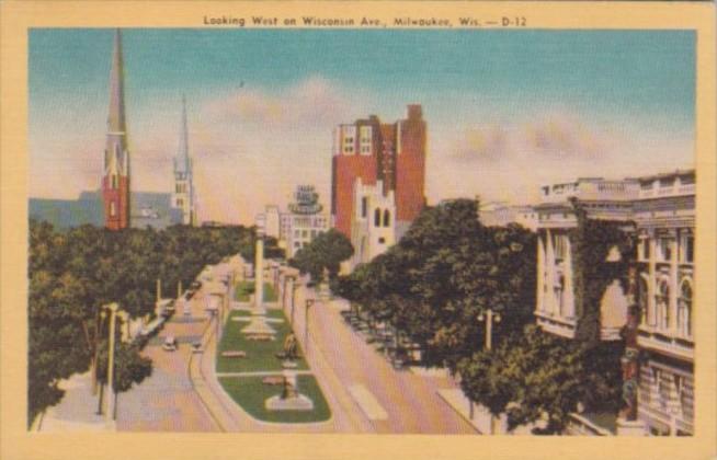 Wisconsin Milwaukee Wisconsin Avenue Looking West Dexter Press