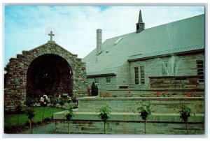 c1940's Our Lady Of Lourdes Shrine Scene Auburn New York NY Church Postcard 