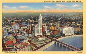 State Capitol Panorama Columbus Ohio linen postcard