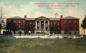 Vintage Postcard 1914 I. O. O. F. Orphan Home Beauty Spot Mason City Iowa IA