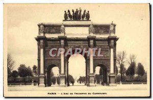 Postcard The Old Paris Arc de Triomphe du Carrousel