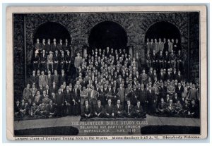 c1910's The Volunteer Bible Study Class Baptist Church Buffalo NY Postcard 