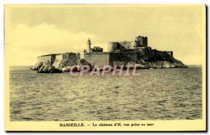 Old Postcard Marseille chateau d & # 39If sea view taken