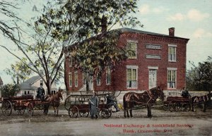 NATIONAL EXCHANGE SMITHSFIELD BANK GREENSVILLE RHODE ISLAND POSTCARD (c. 1910)