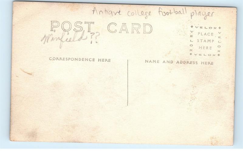 *USA American College Football Player Antique Vintage Real Photo Postcard C85