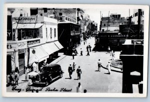 Suez Egypt Postcard Suez-Ismail Pasha Street c1930's Vintage RPPC Photo