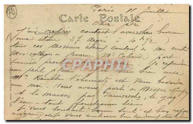 Old Postcard Paris Montsouris Park Lake