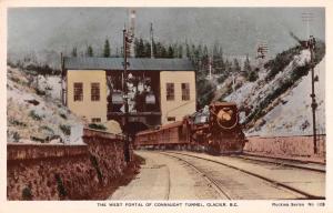 Glacier Canada Connaught Tunnel Railroad Tinted Real Photo Postcard J72424