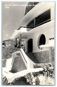 c1940's Hotel Bahia Acapulco Guerrero Mexico Vintage RPPC Photo Postcard