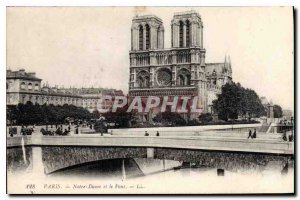 Old Postcard Paris Notre Dame and the Pont