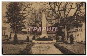 Old Postcard Pernand War Memorial for the Homeland Army