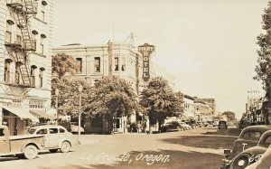 La Grande OR Foley Hotel Non Residents Sign Old Cars Real Photo Postcard