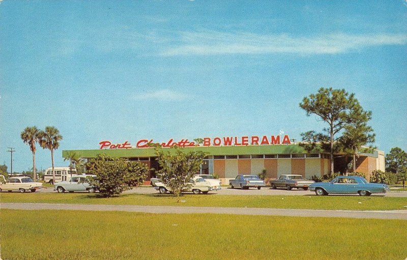 Port Charlotte, Florida BOWLERAMA Roadside Bowling Alley c1960s Vintage Postcard