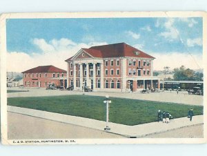 Pre-Chrome TRAIN STATION DEPOT Huntington West Virginia WV AH6392